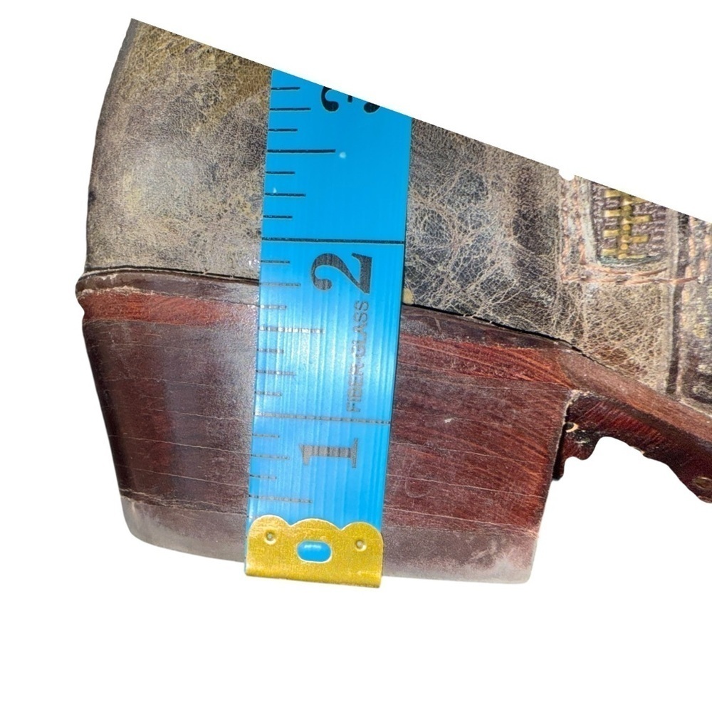 INNOVATION Embelished Embroidered Distressed Studded Cowgirl Western Boots - Picture 9 of 17